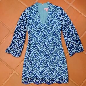 Lilly Pulitzer Blue and White Lace Dress